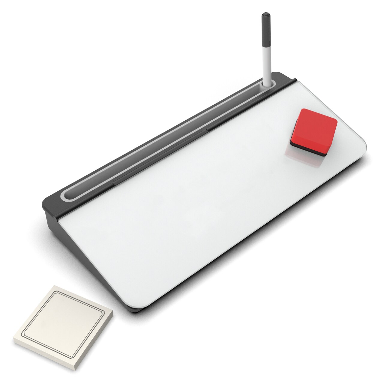 Audio-Visual Direct - Glass Desktop Computer Keyboard Whiteboard Notepad Set